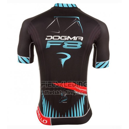 2016 Fietskleding Pinarello Zwart en Blauw Korte Mouwen en Koersbroek