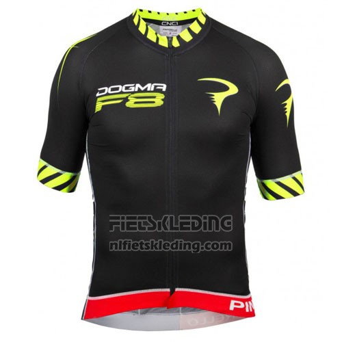2016 Fietskleding Pinarello Zwart en Geel Korte Mouwen en Koersbroek