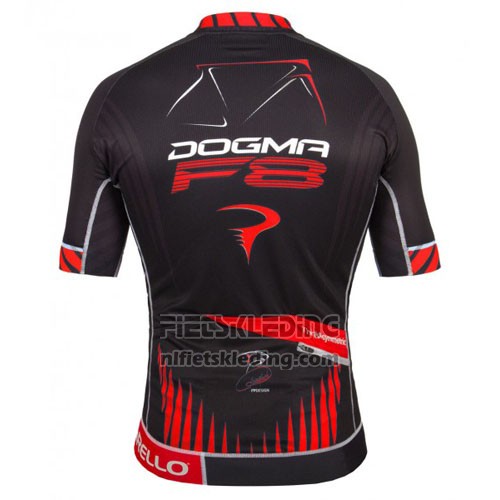 2016 Fietskleding Pinarello Zwart en Rood Korte Mouwen en Koersbroek