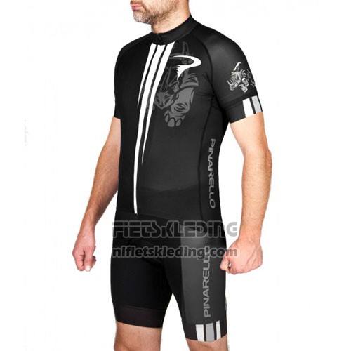 2016 Fietskleding Pinarello Zwart en Wit Korte Mouwen en Koersbroek