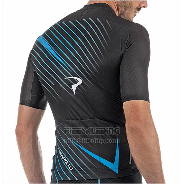 2017 Fietskleding Pinarello Blauw en Zwart Korte Mouwen en Koersbroek