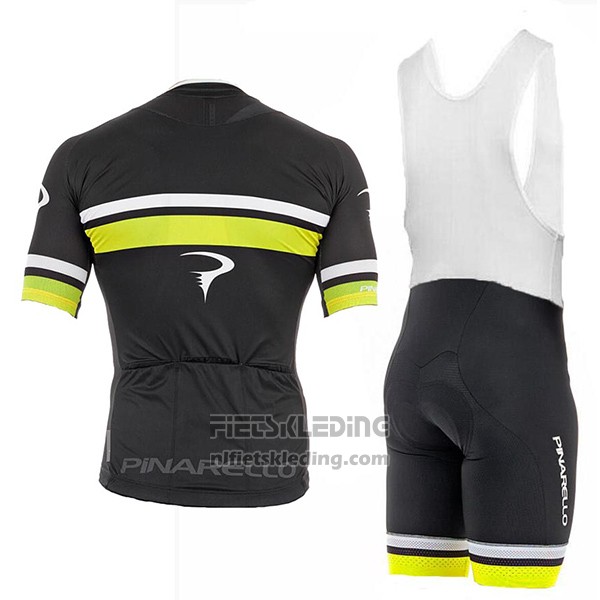 2017 Fietskleding Pinarello Zwart en Geel Korte Mouwen en Koersbroek