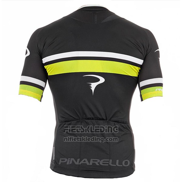 2017 Fietskleding Pinarello Zwart en Geel Korte Mouwen en Koersbroek