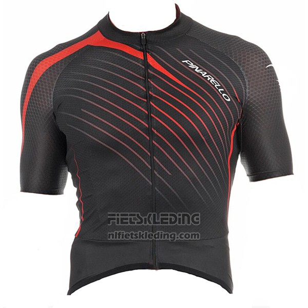 2017 Fietskleding Pinarello Zwart en Rood Korte Mouwen en Koersbroek