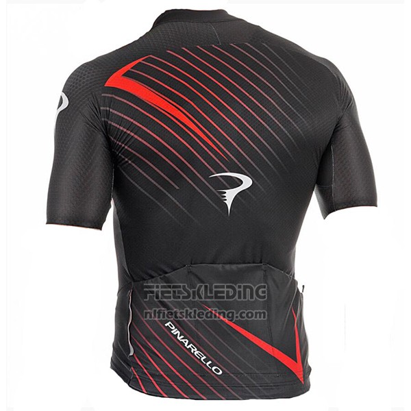 2017 Fietskleding Pinarello Zwart en Rood Korte Mouwen en Koersbroek