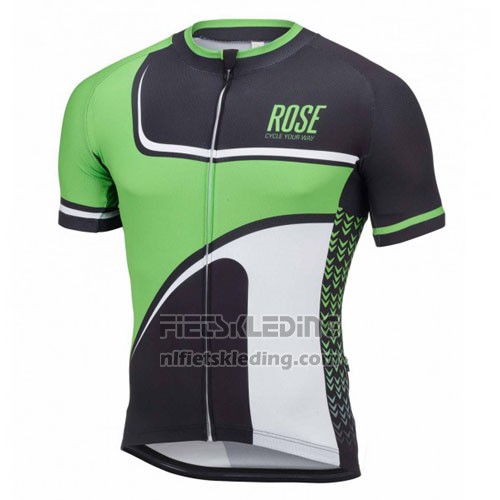 2016 Fietskleding Rose Groen en Zwart Korte Mouwen en Koersbroek