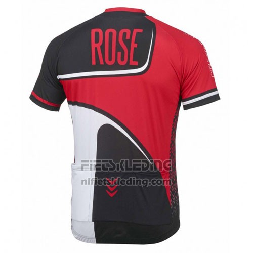 2016 Fietskleding Rose Rood en Zwart Korte Mouwen en Koersbroek