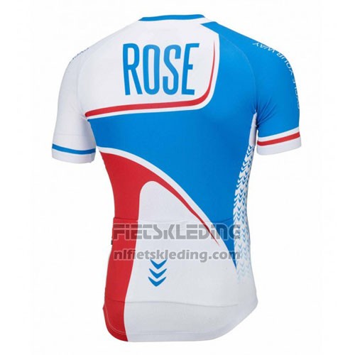 2016 Fietskleding Rose Wit en Blauw Korte Mouwen en Koersbroek