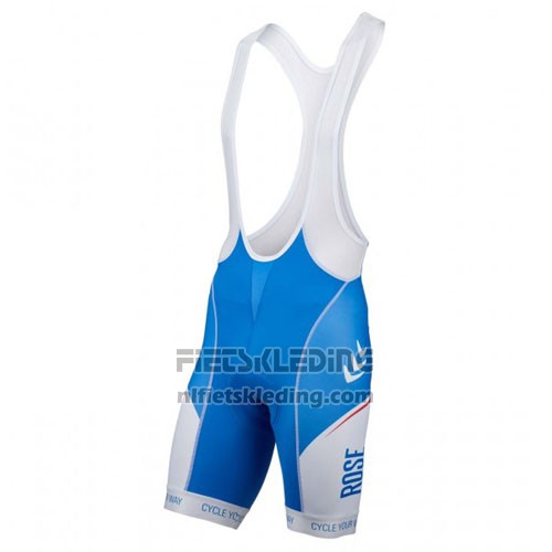 2016 Fietskleding Rose Wit en Blauw Korte Mouwen en Koersbroek