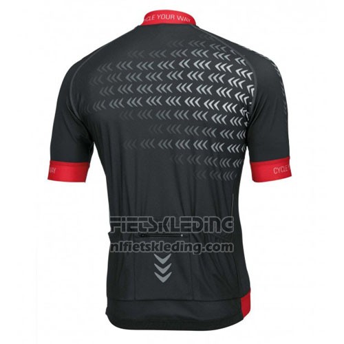 2016 Fietskleding Rose Zwart en Rood Korte Mouwen en Koersbroek