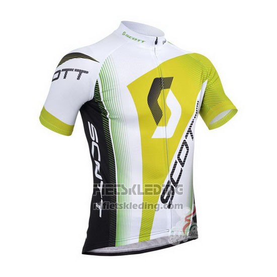 2013 Fietskleding Scott Wit en Geel Korte Mouwen en Koersbroek