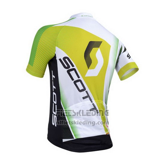 2013 Fietskleding Scott Wit en Geel Korte Mouwen en Koersbroek