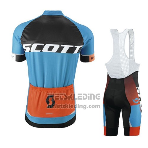 2016 Fietskleding Scott Blauw en Oranje Korte Mouwen en Koersbroek