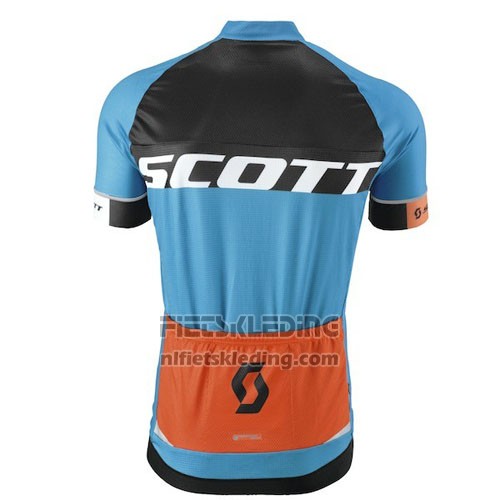 2016 Fietskleding Scott Blauw en Oranje Korte Mouwen en Koersbroek