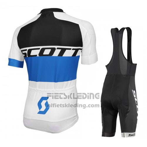 2016 Fietskleding Scott Wit en Blauw Korte Mouwen en Koersbroek