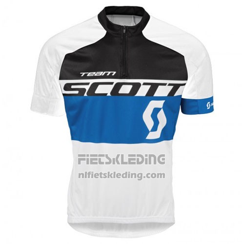 2016 Fietskleding Scott Wit en Blauw Korte Mouwen en Koersbroek