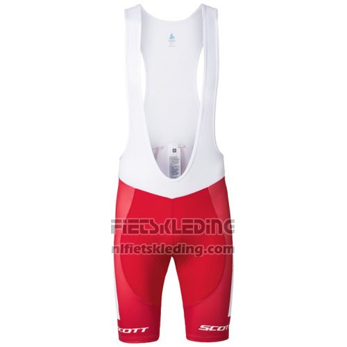 2016 Fietskleding Scott Wit en Rood Korte Mouwen en Koersbroek