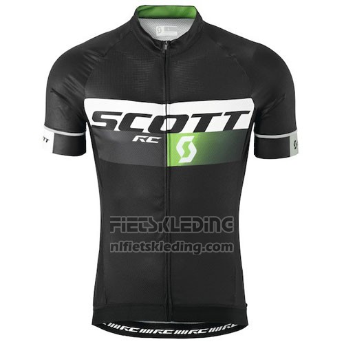 2016 Fietskleding Scott Zwart en Groen Korte Mouwen en Koersbroek