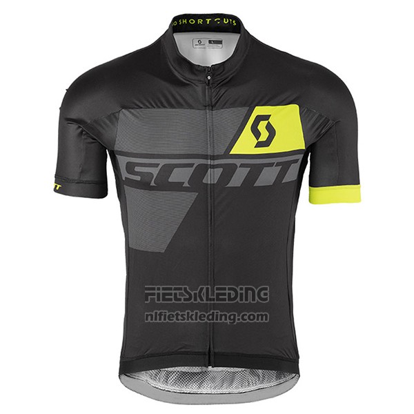 2017 Fietskleding Scott Geel en Zwart Korte Mouwen en Koersbroek