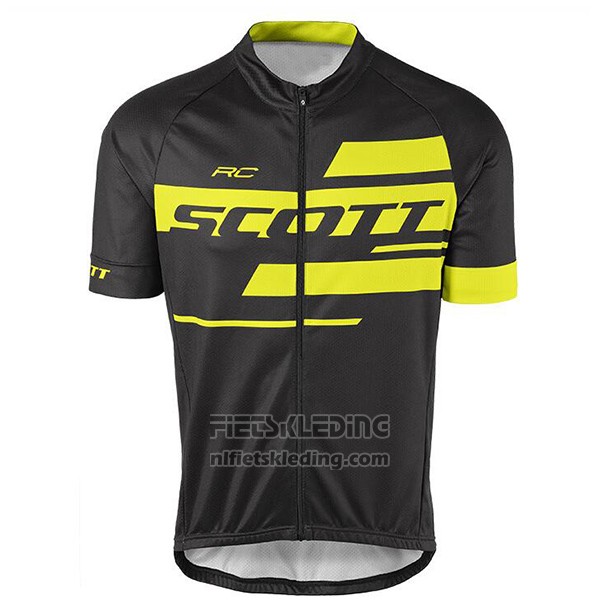 2017 Fietskleding Scott Zwart en Geel Korte Mouwen en Koersbroek
