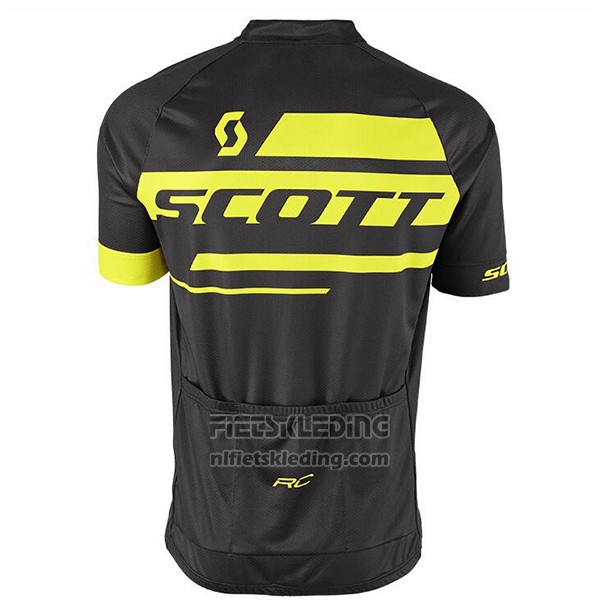 2017 Fietskleding Scott Zwart en Geel Korte Mouwen en Koersbroek