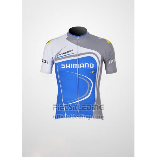 2011 Fietskleding Shimano Blauw en Wit Korte Mouwen en Koersbroek