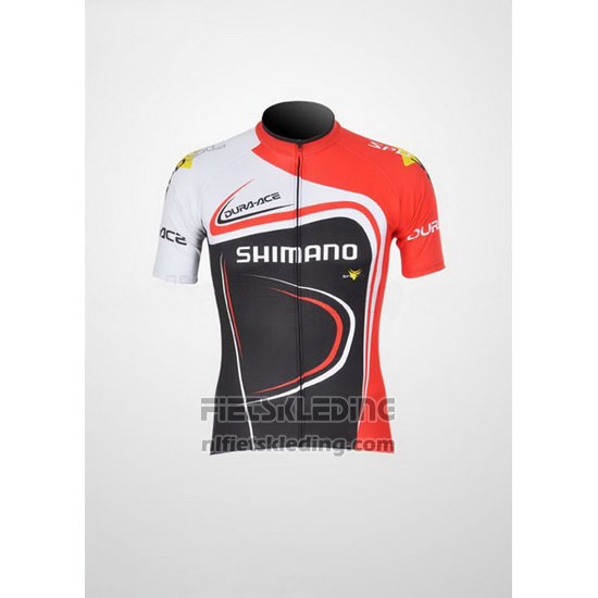 2011 Fietskleding Shimano Rood en Zwart Korte Mouwen en Koersbroek