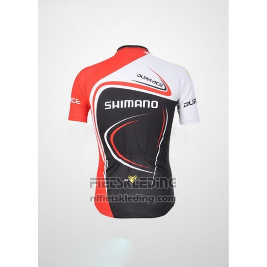 2011 Fietskleding Shimano Rood en Zwart Korte Mouwen en Koersbroek