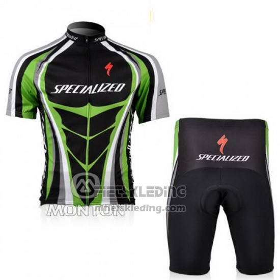 2010 Fietskleding Specialized Groen en Zwart Korte Mouwen en Koersbroek