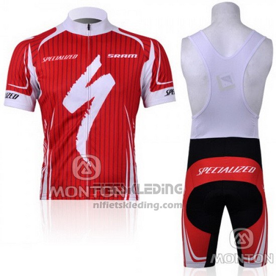 2011 Fietskleding Specialized Wit en Rood Korte Mouwen en Koersbroek