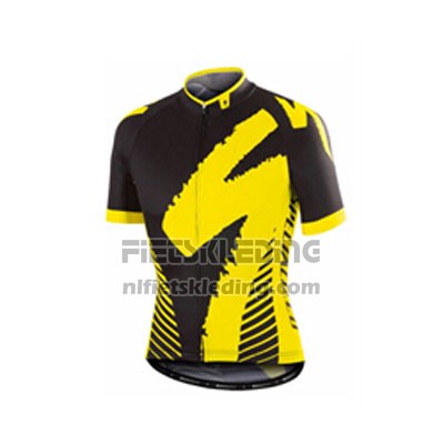2016 Fietskleding Specialized Diep Zwart en Geel Korte Mouwen en Koersbroek