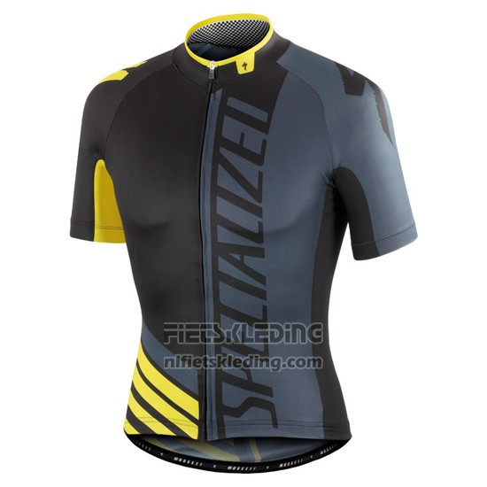 2016 Fietskleding Specialized Geel en Grijs Korte Mouwen en Koersbroek