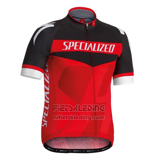 2016 Fietskleding Specialized Zwart en Rood Korte Mouwen en Koersbroek