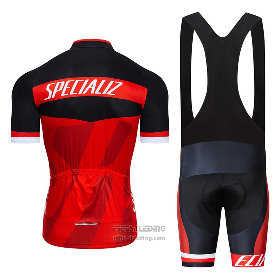 2016 Fietskleding Specialized Zwart en Rood Korte Mouwen en Koersbroek