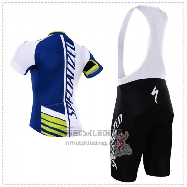 2018 Fietskleding Specialized Blauw Groen Wit Korte Mouwen en Koersbroek