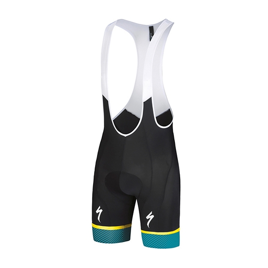 2018 Fietskleding Specialized Zwart Blauw Geel Korte Mouwen en Koersbroek