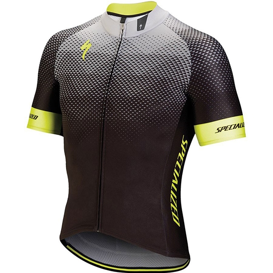 2018 Fietskleding Specialized Zwart Grijs Geel Korte Mouwen en Koersbroek