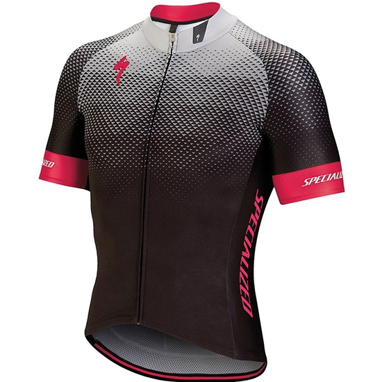 2018 Fietskleding Specialized Zwart Grijs Roze Korte Mouwen en Koersbroek