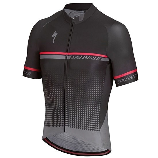 2018 Fietskleding Specialized Zwart Grijsn Rood Korte Mouwen en Koersbroek
