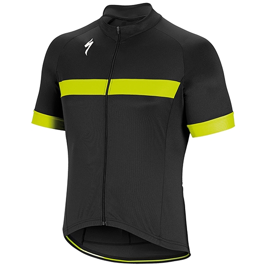 2018 Fietskleding Specialized Zwart Wit Geel Korte Mouwen en Koersbroek
