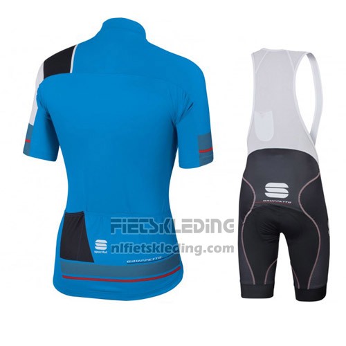 2016 Fietskleding Sportful Zwart en Blauw Korte Mouwen en Koersbroek