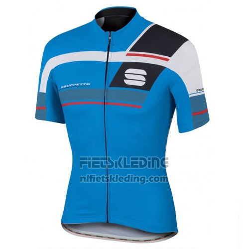 2016 Fietskleding Sportful Zwart en Blauw Korte Mouwen en Koersbroek