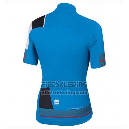 2016 Fietskleding Sportful Zwart en Blauw Korte Mouwen en Koersbroek