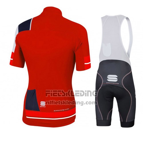2016 Fietskleding Sportful Zwart en Rood Korte Mouwen en Koersbroek