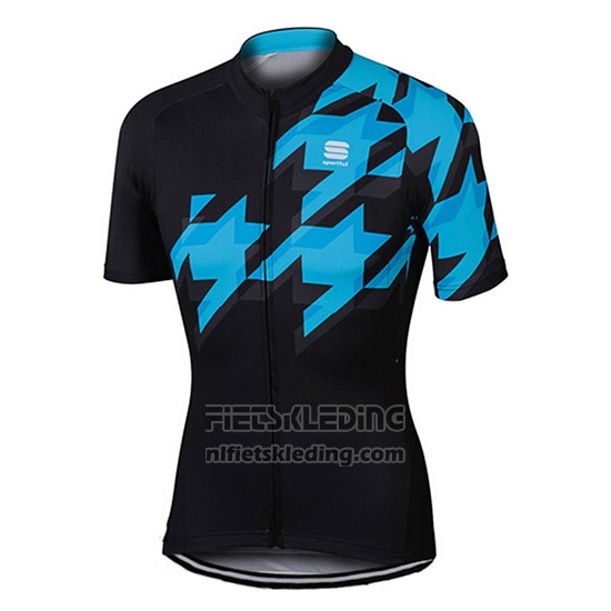 2017 Fietskleding Sportful Zwart en Blauw Korte Mouwen en Koersbroek