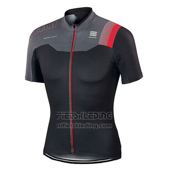 2017 Fietskleding Sportful Zwart en Rood Korte Mouwen en Koersbroek
