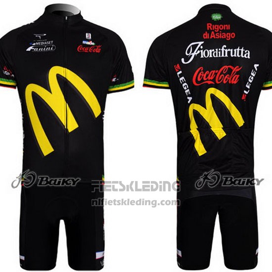2011 Fietskleding McDonalds Zwart en Geel Korte Mouwen en Koersbroek