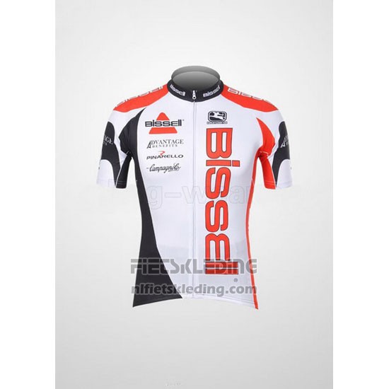 2012 Fietskleding Bissell Wit en Rood Korte Mouwen en Koersbroek