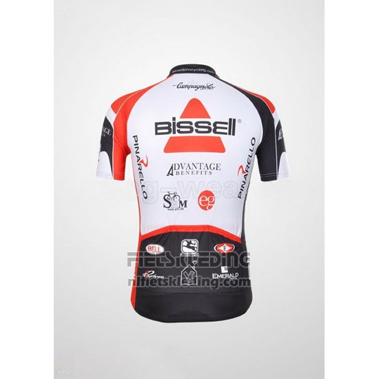 2012 Fietskleding Bissell Wit en Rood Korte Mouwen en Koersbroek
