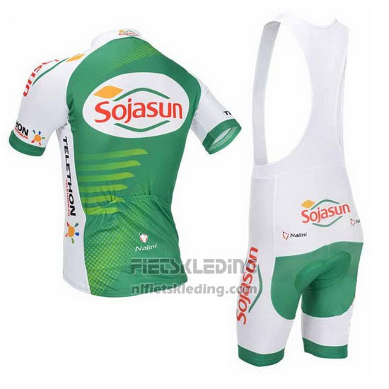 2013 Fietskleding Sojasun Wit en Groen Korte Mouwen en Koersbroek